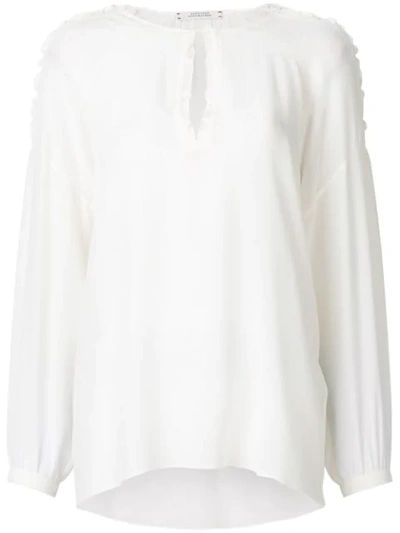 Dorothee Schumacher Laced Shoulder Blouse In White