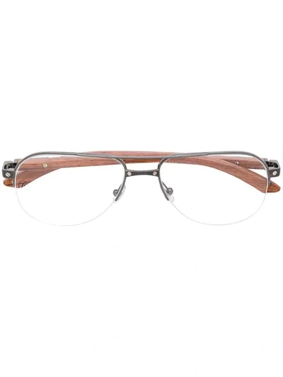 Cartier Marquetry Glasses In Metallic