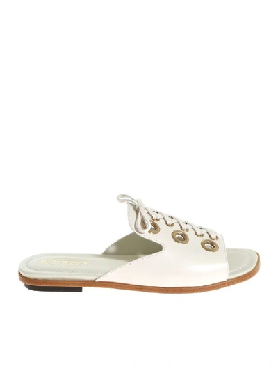 Tod's Lace-up Mules In White