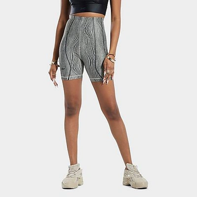 Reebok Cardi B High Waist Biker Shorts In Beige