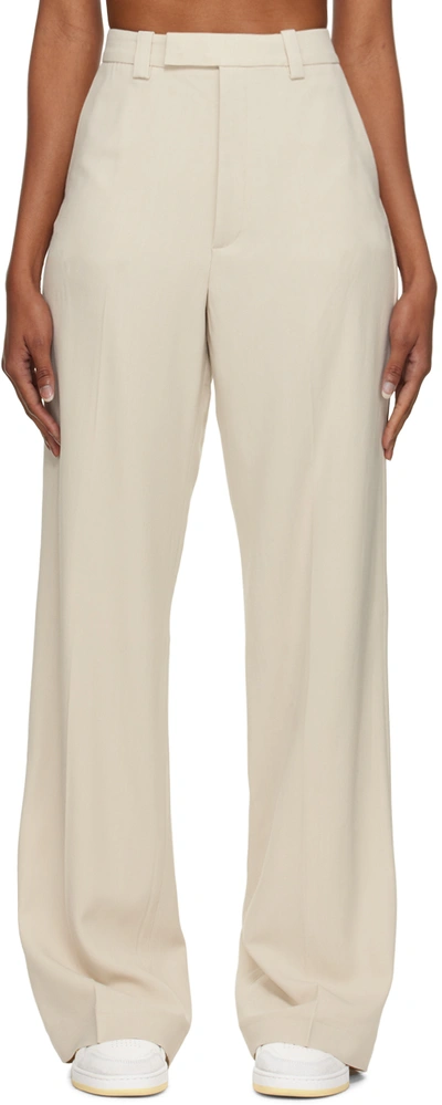 Axel Arigato Arch Slit Viscose Blend Pants In Beige