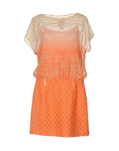 Class Roberto Cavalli Short Dresses In Orange