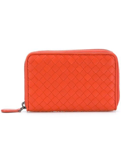 Bottega Veneta Terracotta Intrecciato Zip Around Wallet - Orange