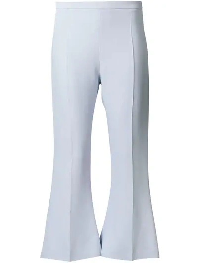 Antonio Berardi Cropped Flared Trousers In Blue