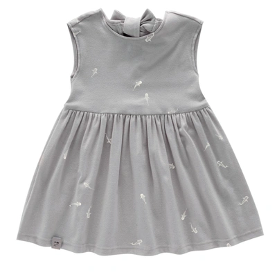Omamimini Kids' Fit & Flare Jersey Dress In Silver