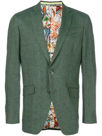 Etro Grey-green Linen Blazer