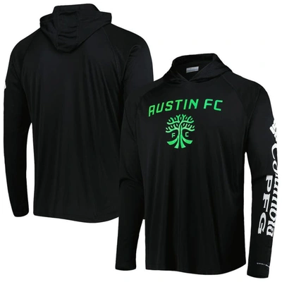 Columbia Black Austin Fc Terminal Tackle Omni-shade Raglan Pullover Hoodie