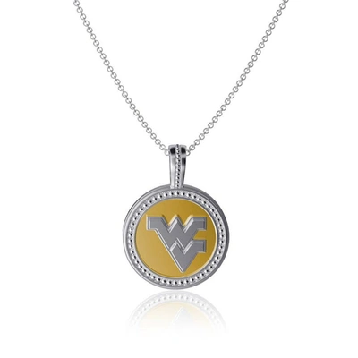 Dayna Designs West Virginia Mountaineers Enamel Silver Coin Necklace