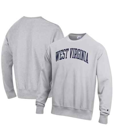 Champion Heathered Gray West Virginia Mountaineers Arch Reverse Weave Pullover Sweatshirt