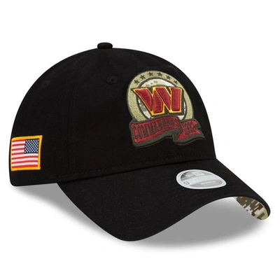 New Era Black Washington Commanders 2022 Salute To Service 9twenty Adjustable Hat