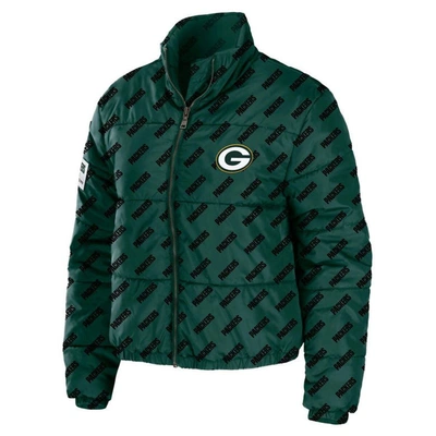 Wear By Erin Andrews Green Green Bay Packers Puffer Full-zip Jacket