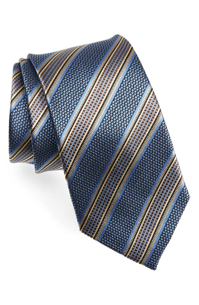 Nordstrom Stripe Silk Tie In Light Blue