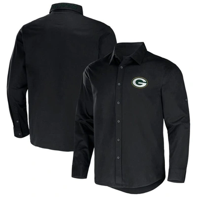 Nfl X Darius Rucker Collection By Fanatics Black Green Bay Packers Convertible Twill Long Sleeve But