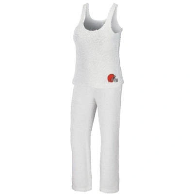 Wear By Erin Andrews Cream Cleveland Browns Cozy Scoop Neck Tank Top & Pants Sleep Set