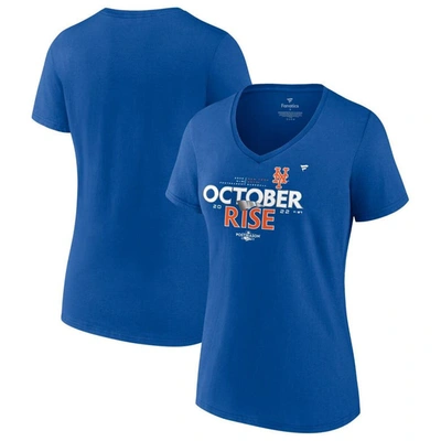 Fanatics Branded Royal New York Mets 2022 Postseason Locker Room V-neck T-shirt