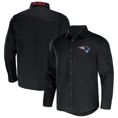 Nfl X Darius Rucker Collection By Fanatics Black New England Patriots Convertible Twill Long Sleeve