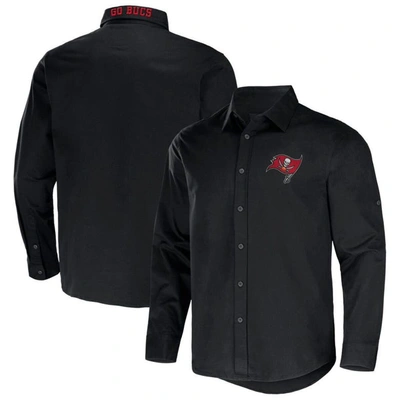 Nfl X Darius Rucker Collection By Fanatics Black Tampa Bay Buccaneers Convertible Twill Long Sleeve