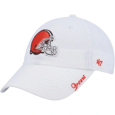 47 Brand '47 White Cleveland Browns Miata Logo Clean Up Adjustable Hat