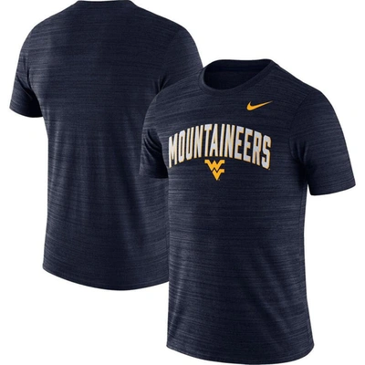 Nike Navy West Virginia Mountaineers Game Day Sideline Velocity Performance T-shirt