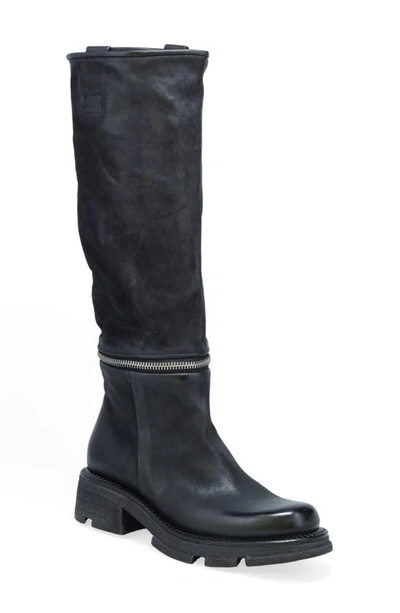 A.s.98 Larrie Lug Sole Knee High Boot In Black