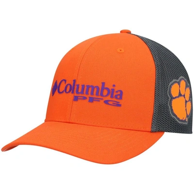 Columbia Clemson Tigers Pfg Trucker Cap In Orange,charcoal
