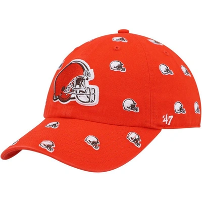 47 ' Orange Cleveland Browns Confetti Clean Up Logo Adjustable Hat