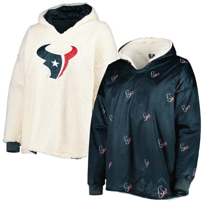 Foco Houston Texans Repeat Print Reversible Hoodeez In Navy