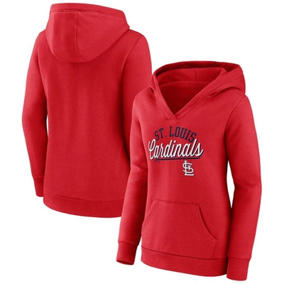 Fanatics Branded Red St. Louis Cardinals Simplicity Crossover V-neck Pullover Hoodie
