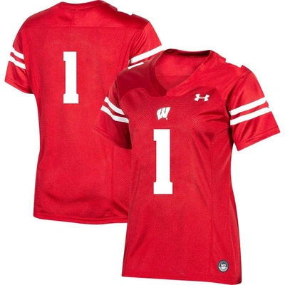 Under Armour #1 Red Wisconsin Badgers Team Replica Football Jersey