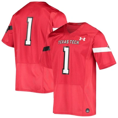 Under Armour #1 Red Texas Tech Red Raiders Logo Replica Football Jersey