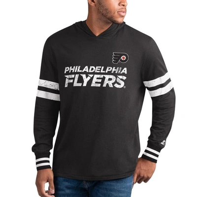 Starter Black Philadelphia Flyers Offense Hoodie Long Sleeve T