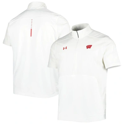 Under Armour White Wisconsin Badgers Motivate 2.0 Half-zip Jacket