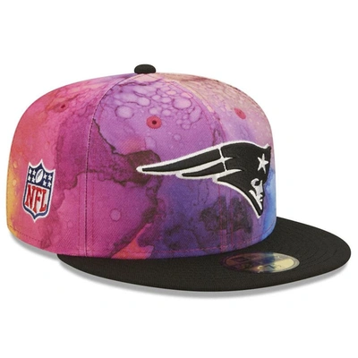 New Era Men's  Pink, Black New England Patriots 2022 Nfl Crucial Catch 59fifty Fitted Hat In Pink,black