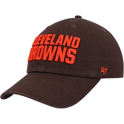 47 ' Brown Cleveland Browns Clean Up Team Script Adjustable Hat