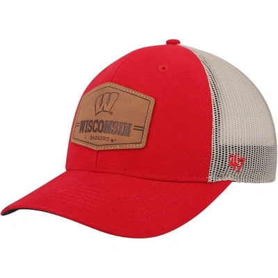 47 ' Red Wisconsin Badgers Rawhide Trucker Adjustable Hat