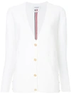 Thom Browne V-neck Cardigan In White