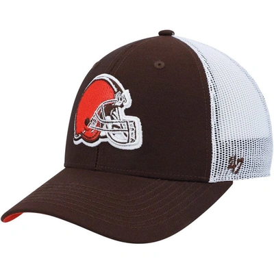 47 Kids' Youth ' Brown/white Cleveland Browns Adjustable Trucker Hat