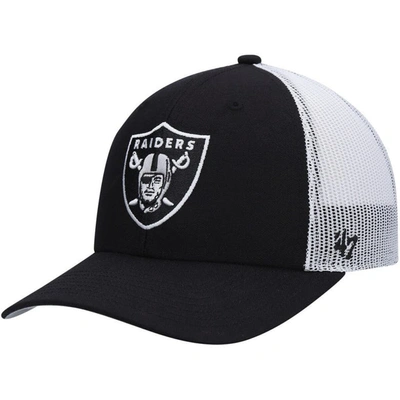47 Kids' Youth ' Black/white Las Vegas Raiders Adjustable Trucker Hat