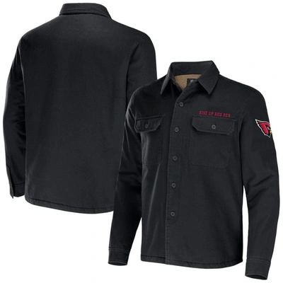 Nfl X Darius Rucker Collection By Fanatics Black Arizona Cardinals Canvas Button-up Shirt Jacket