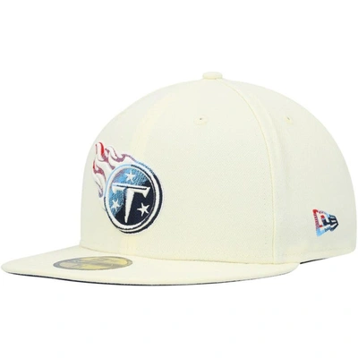New Era Cream Tennessee Titans Chrome Dim 59fifty Fitted Hat