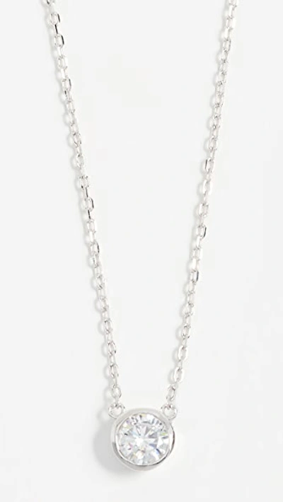 Shashi Solitaire Necklace In White Gold