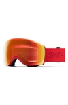Smith Skyline Xl 165mm Chromapop™ Snow Goggles In Lava / Chromapop Red Mirror