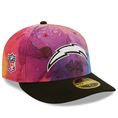 New Era Men's  Pink, Black Los Angeles Chargers 2022 Nfl Crucial Catch Low Profile 59fifty Fitted Hat In Pink,black
