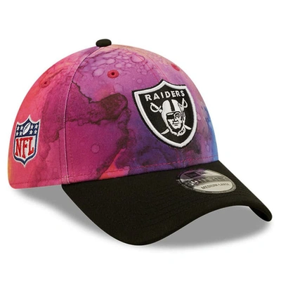 New Era Men's  Pink, Black Las Vegas Raiders 2022 Nfl Crucial Catch 39thirty Flex Hat In Pink,black