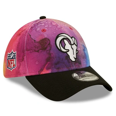 New Era Men's  Pink, Black Los Angeles Rams 2022 Nfl Crucial Catch 39thirty Flex Hat In Pink,black