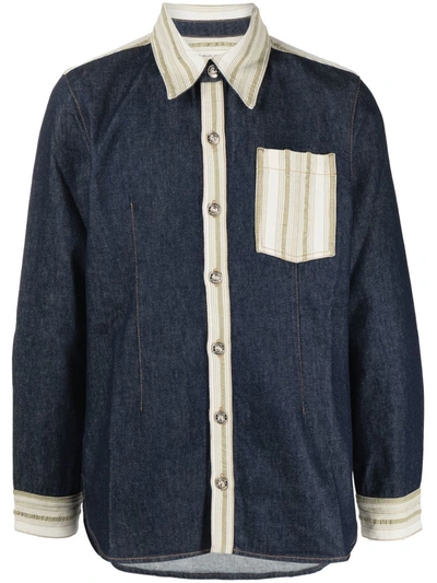 Wales Bonner Miles Denim Shirt In Blue