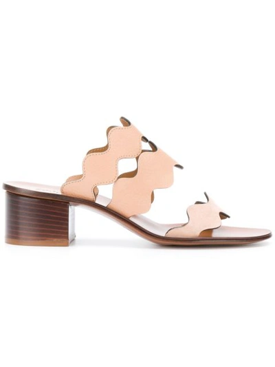 Chloé Lauren Leather Sandals In Nr6i5 Maple Pink