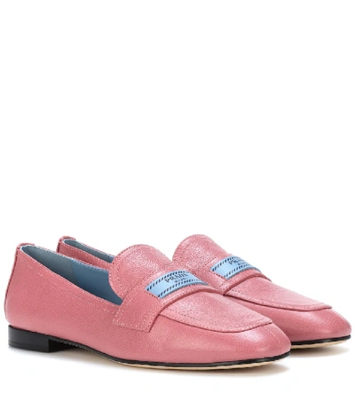 Prada Leather Loafers In Pink
