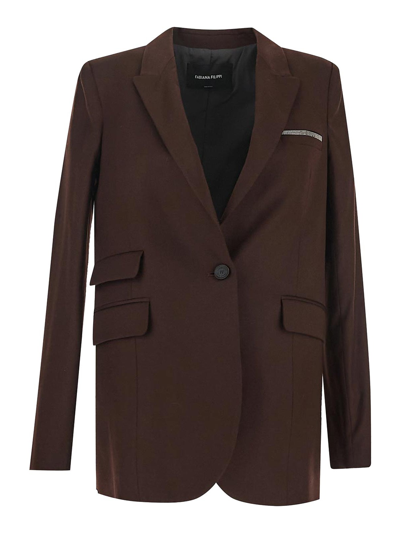 Fabiana Filippi Blazer Jacket In Brown