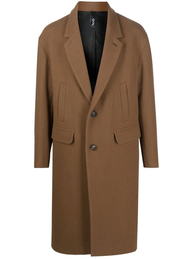 Hevo Single-breasted Wool-blend Coat In Cammello